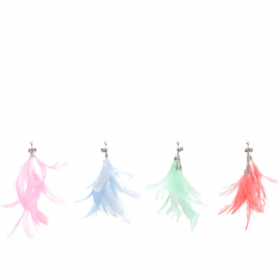 Играчка за котка Flamingo Sjuul Feather  20 см - приставка за въдица с пера и звънче